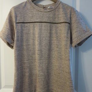 New Brunello Cucinelli Linen Monili Embellishment Beige Top T-Shirt Sz S